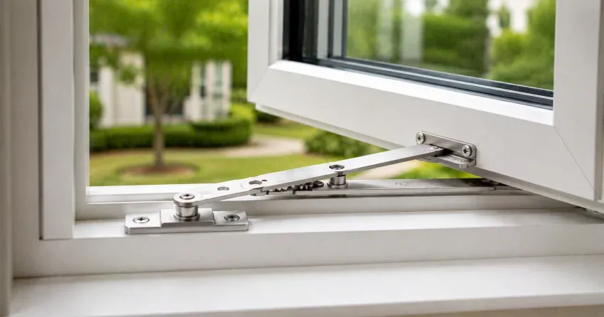 technician replacing casement window hinge in Niagara-on-the-Lake