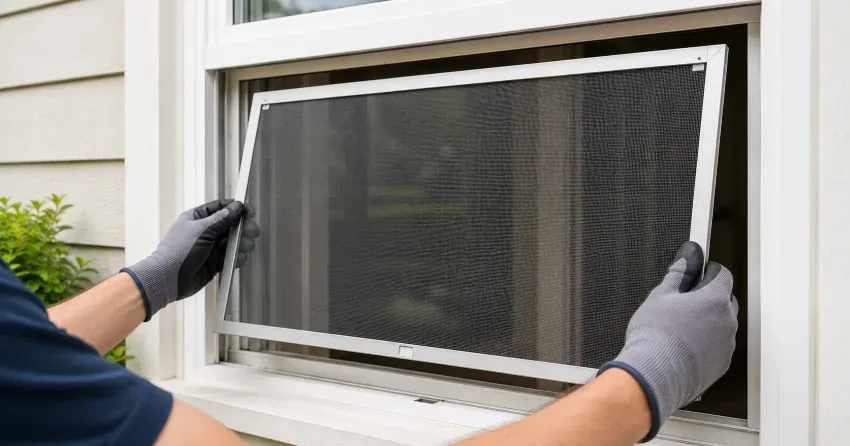 technician repairing a window sash and balance system in Glendale, Niagara-on-the-Lake